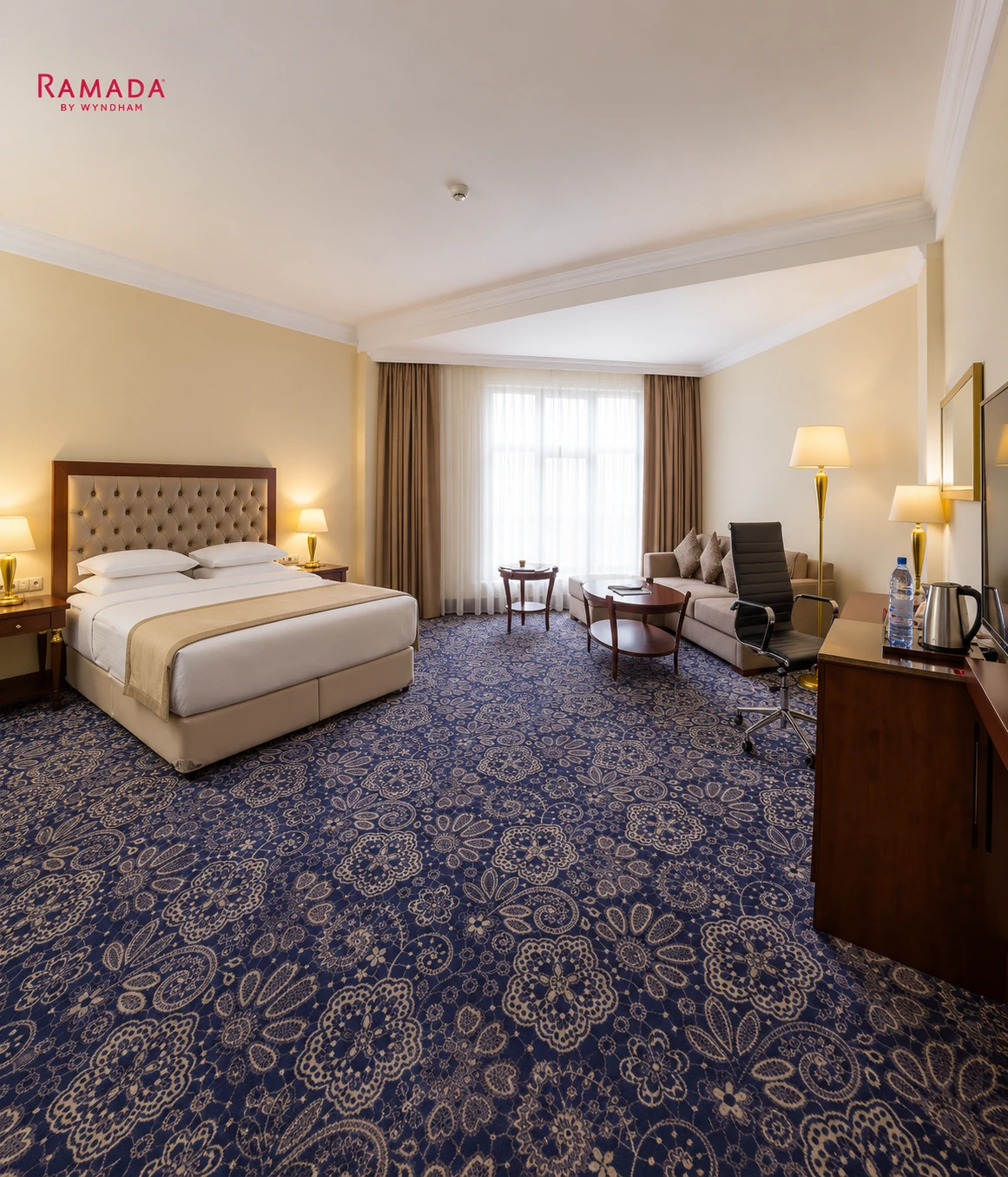 Guest room at Ramada Almaty