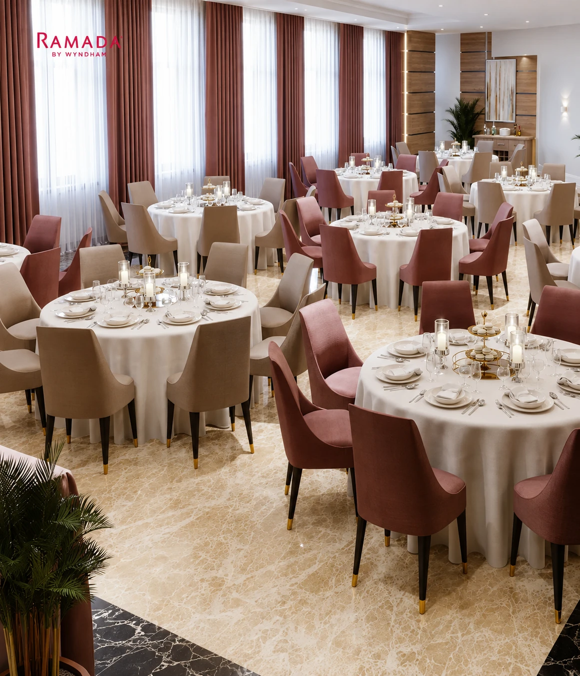Banquet restaurant at Ramada Nursultan