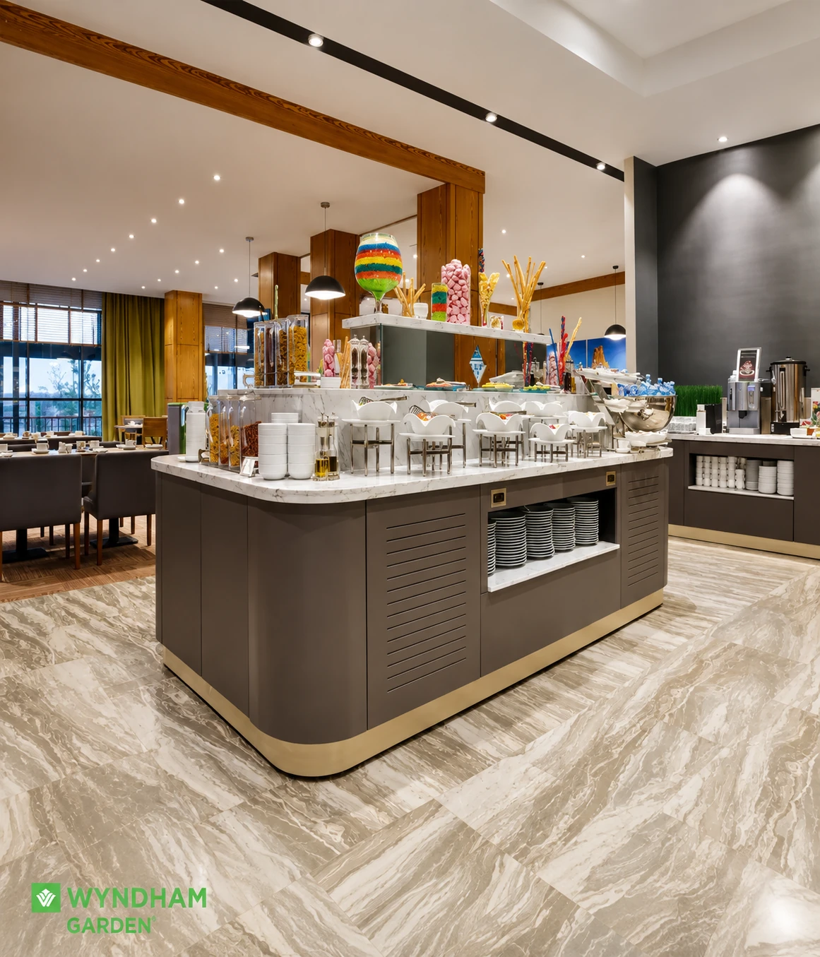 Restaurant buffet at Wyndham Astana