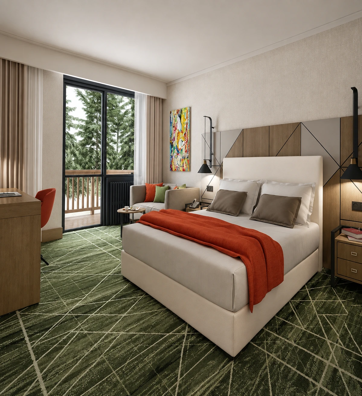 Guest room at Wyndham Burabay