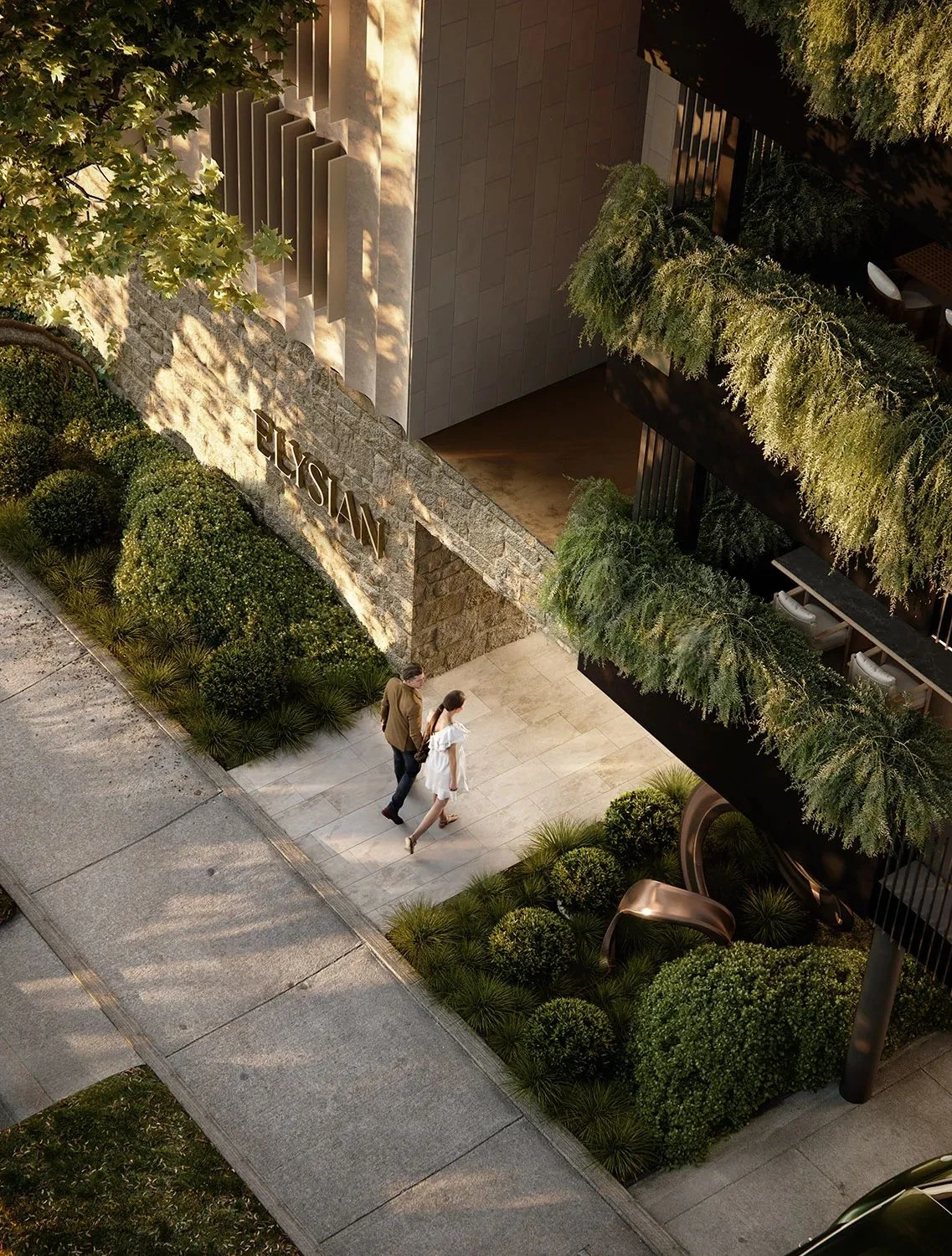 Hospitality development surrounded by landscaped gardens