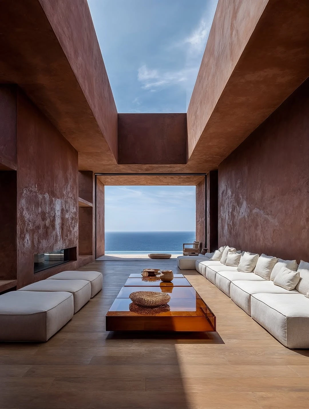 Premium branded residence interior overlooking the sea